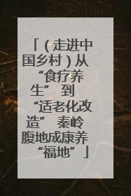 （走进中国乡村）从 “食疗养生” 到 “适老化改造” 秦岭腹地成康养“福地”