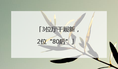 3位厅干履新，2位“80后”