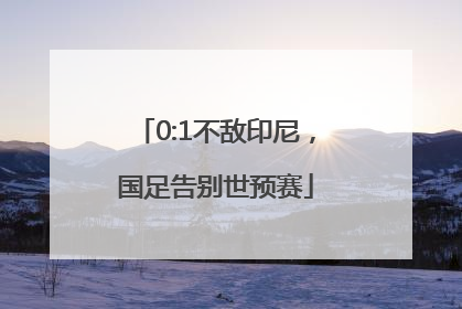 0:1不敌印尼，国足告别世预赛