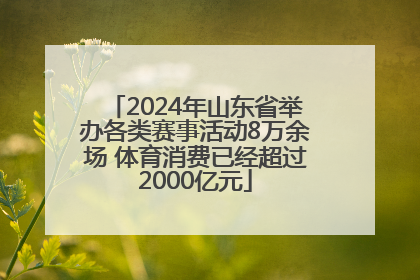2024年山东省举办各类赛事活动8万余场 体育消费已经超过2000亿元