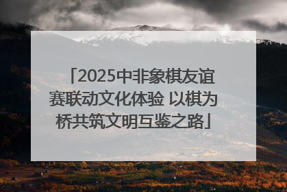 2025中非象棋友谊赛联动文化体验 以棋为桥共筑文明互鉴之路