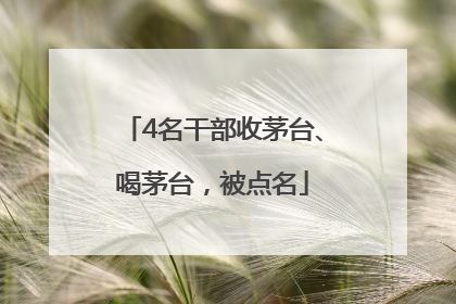 4名干部收茅台、喝茅台，被点名