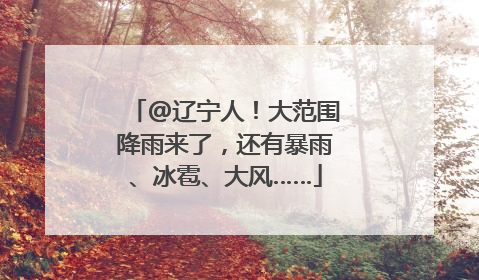 @辽宁人！大范围降雨来了，还有暴雨、冰雹、大风……